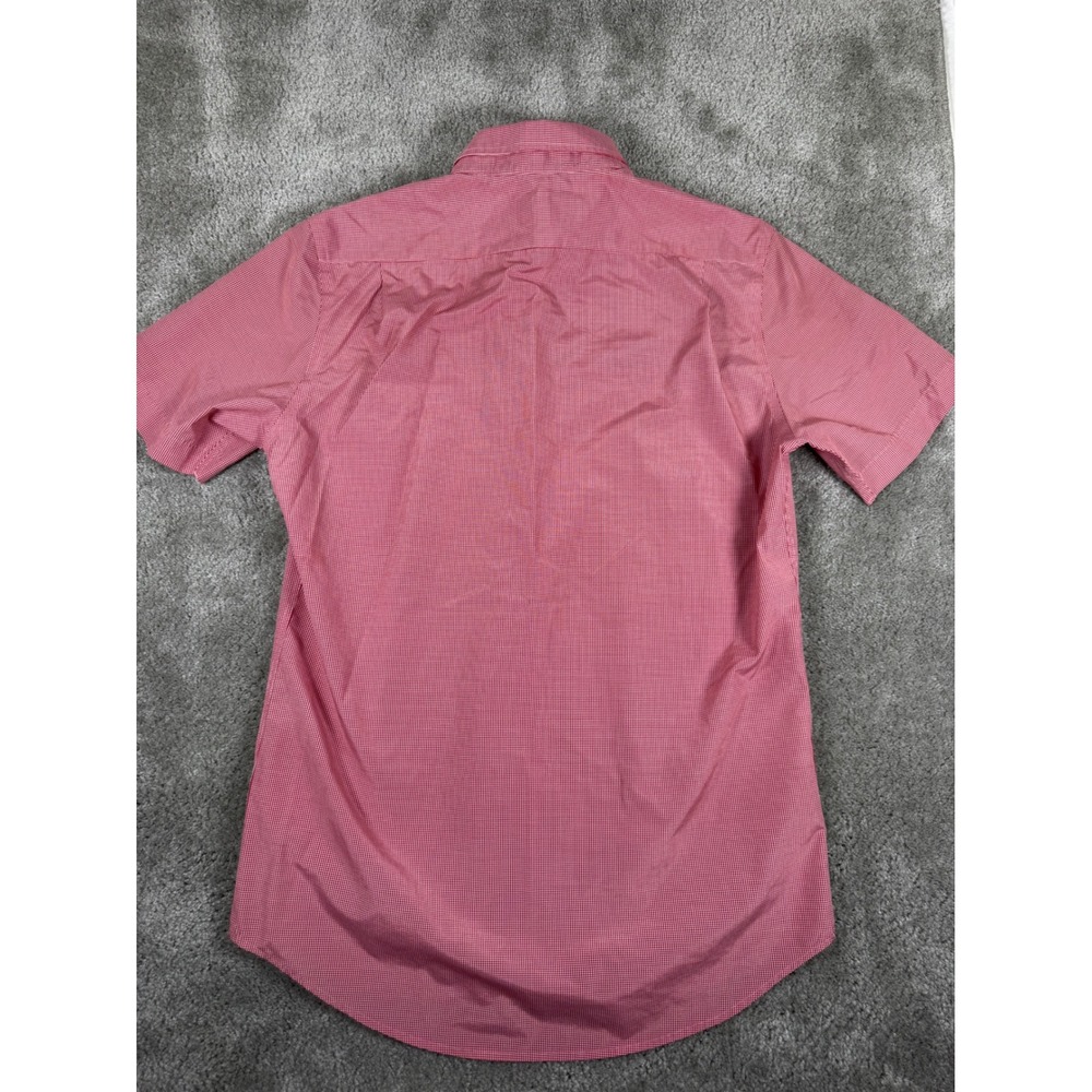 Chick-Fil-A Team Style Oobe Men Red Gingham Button Down Shirt Short Sleeve Med. - Picture 7 of 8